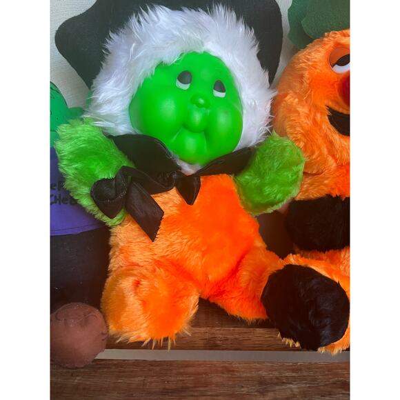 Vintage Halloween Stuffed Animals Plush Lot of 5 Hard face 90s 80s - Picture 2 of 5